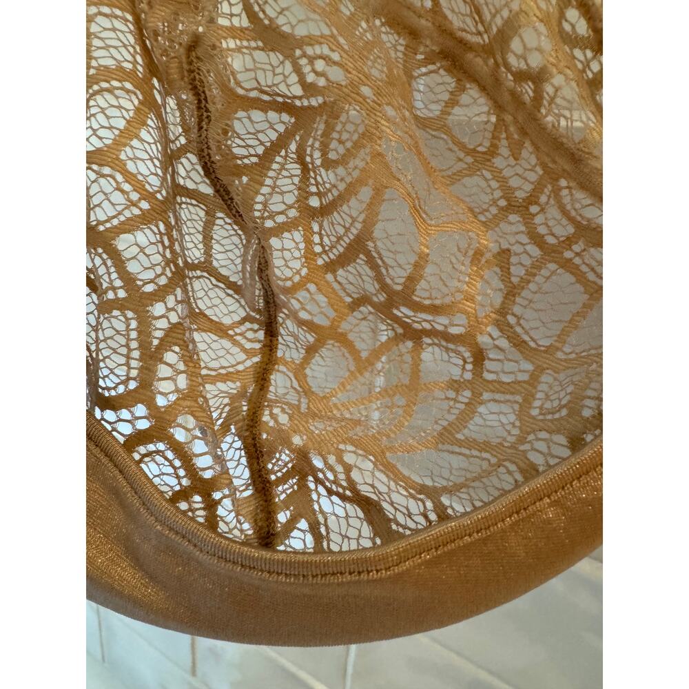 Glamorise Beige Lace Underwire Bra Plus Size 46DD